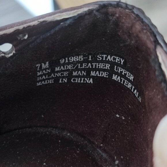 Connie High Heel Pumps Size 7 Brown Stacey Perforated Faux Leather Dressy Shoes - Picture 9 of 13